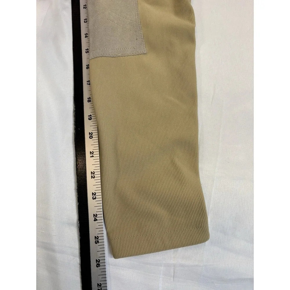 Devon Aire X-Wear Kids Lg‎ Beige Fitted Equestrian Ribbed Breeches Pants Riding
